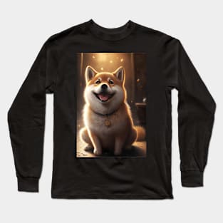 Happy Shiba Inu Dog Long Sleeve T-Shirt